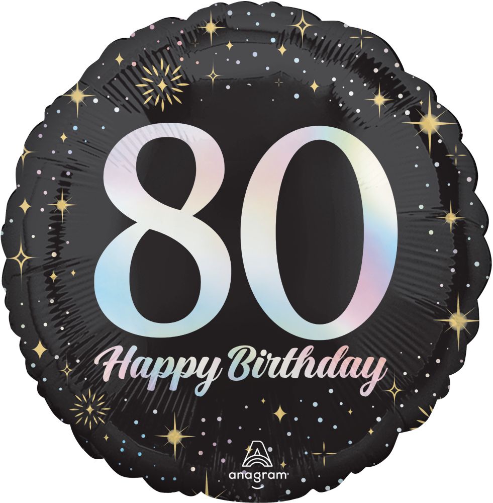 Standard Sparkling Birthday 80 Balloon
