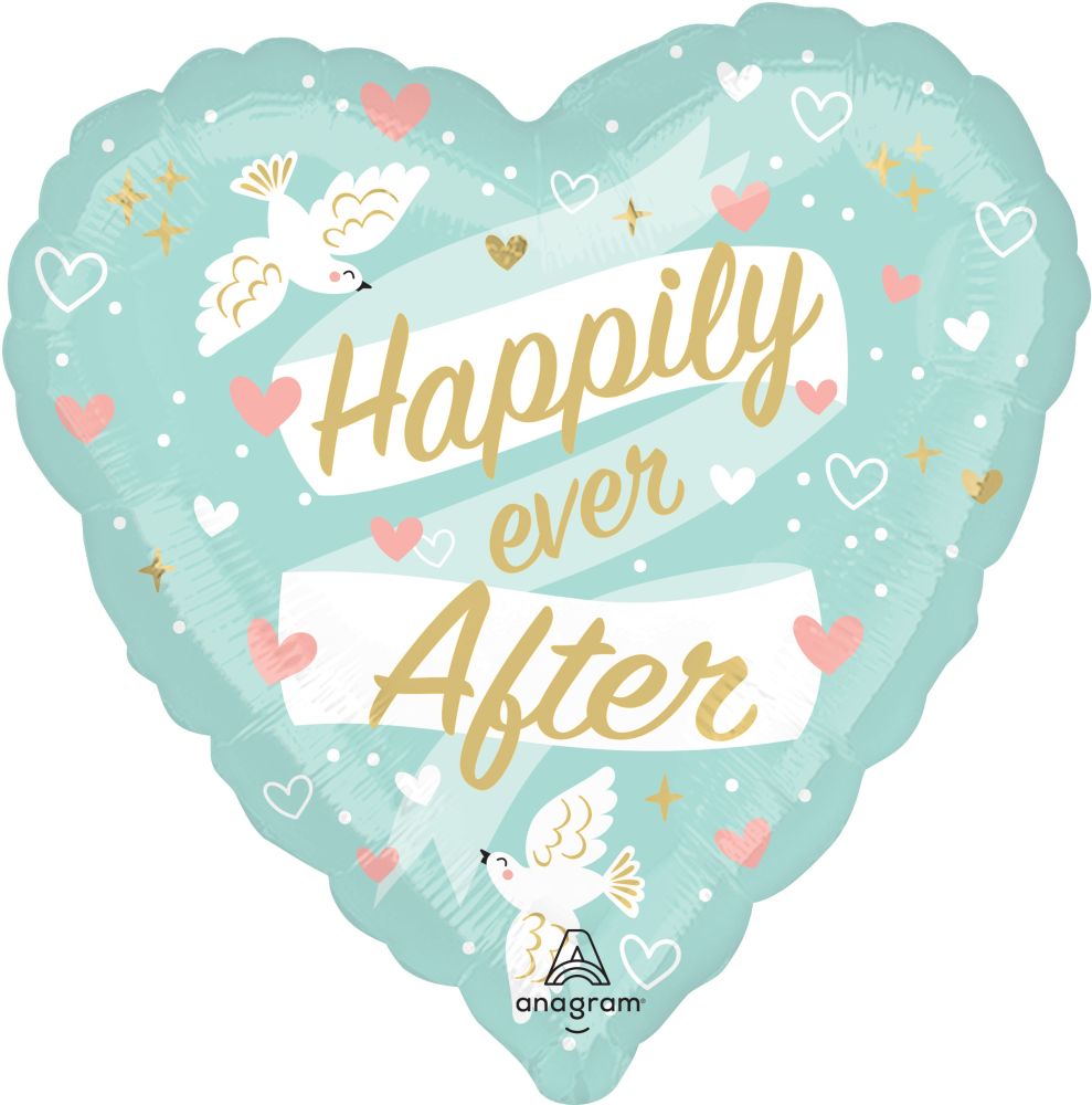 Standard Ribbon Banners Wedding Happily Ever After Balloon