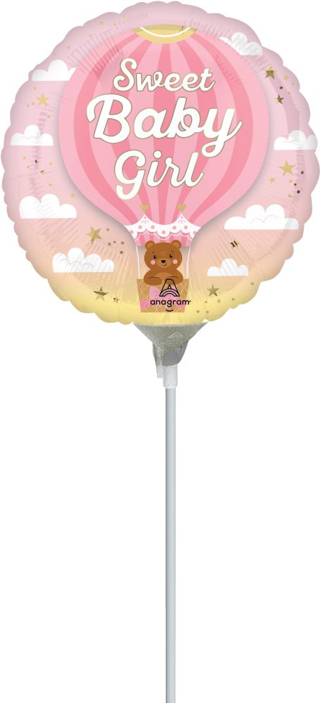 09" It's a Girl Pink Balloon