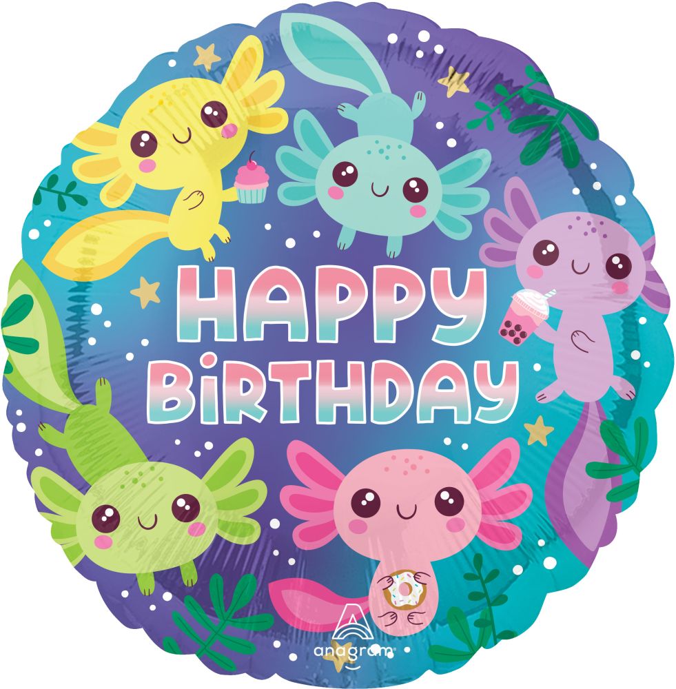 Standard Axolotl Birthday Balloon