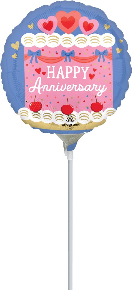 09" Sweet Anniversary Soirée Balloon (Inflated with Cup and Stick)