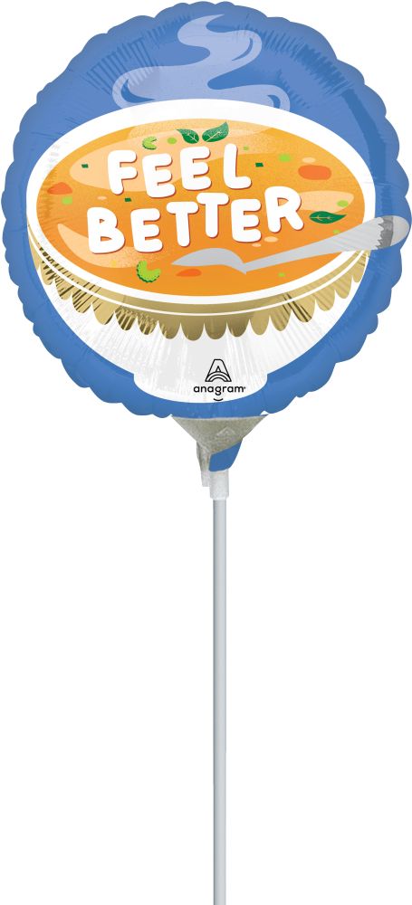 09" Wishing You Well Balloon (Inflated with Cup and Stick)