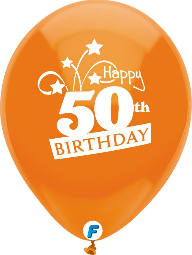 Funsational 12" 50th Birthday Shooting Stars Assortment (8pcs) Balloons