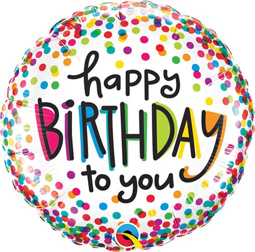 09" Birthday Sprinkled Dots Balloon (Inflated with Cup and Stick)