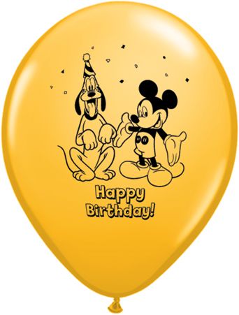 12" Mickey Happy Birthday (6pcs) Balloons