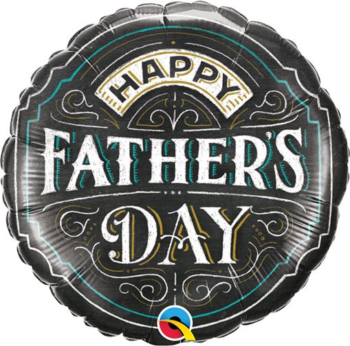 09" Father's Day Chalkboard Balloon (Inflated with Cup and Stick)