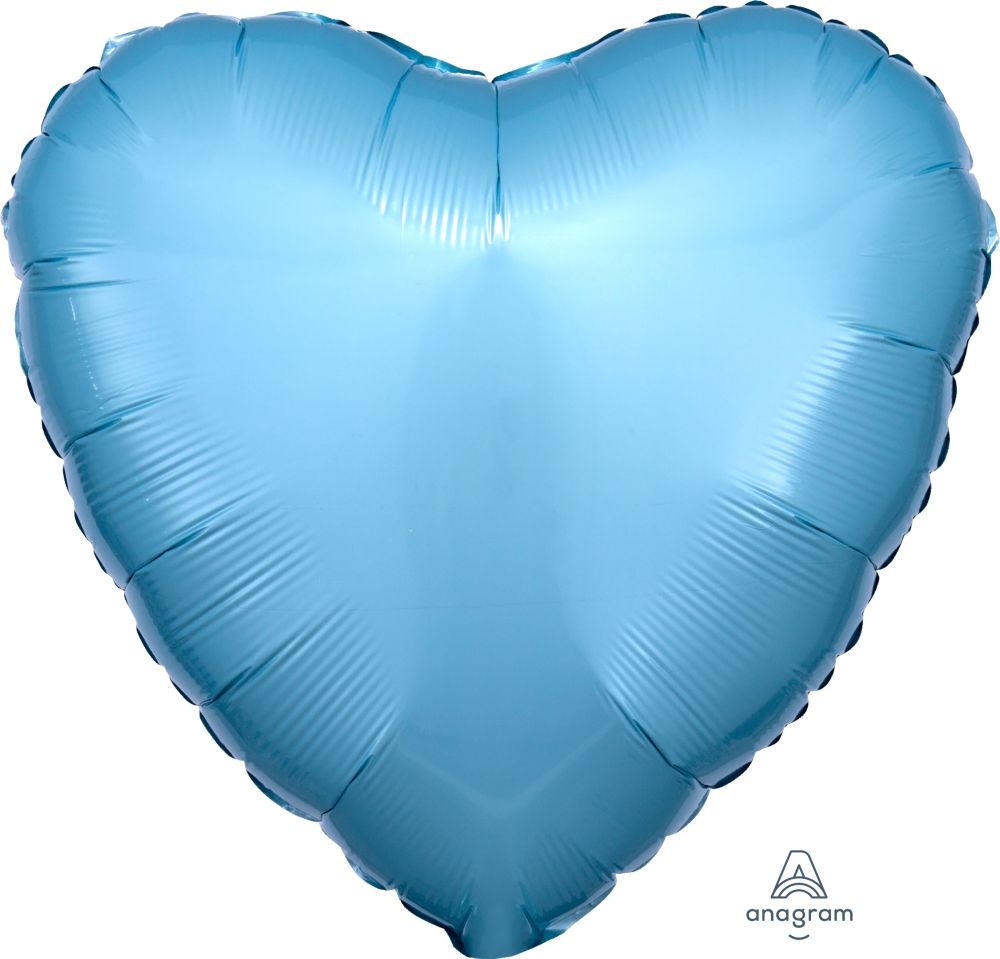 18" Metallic Pearl Pastel Blue Heart (non-packaged) Balloon