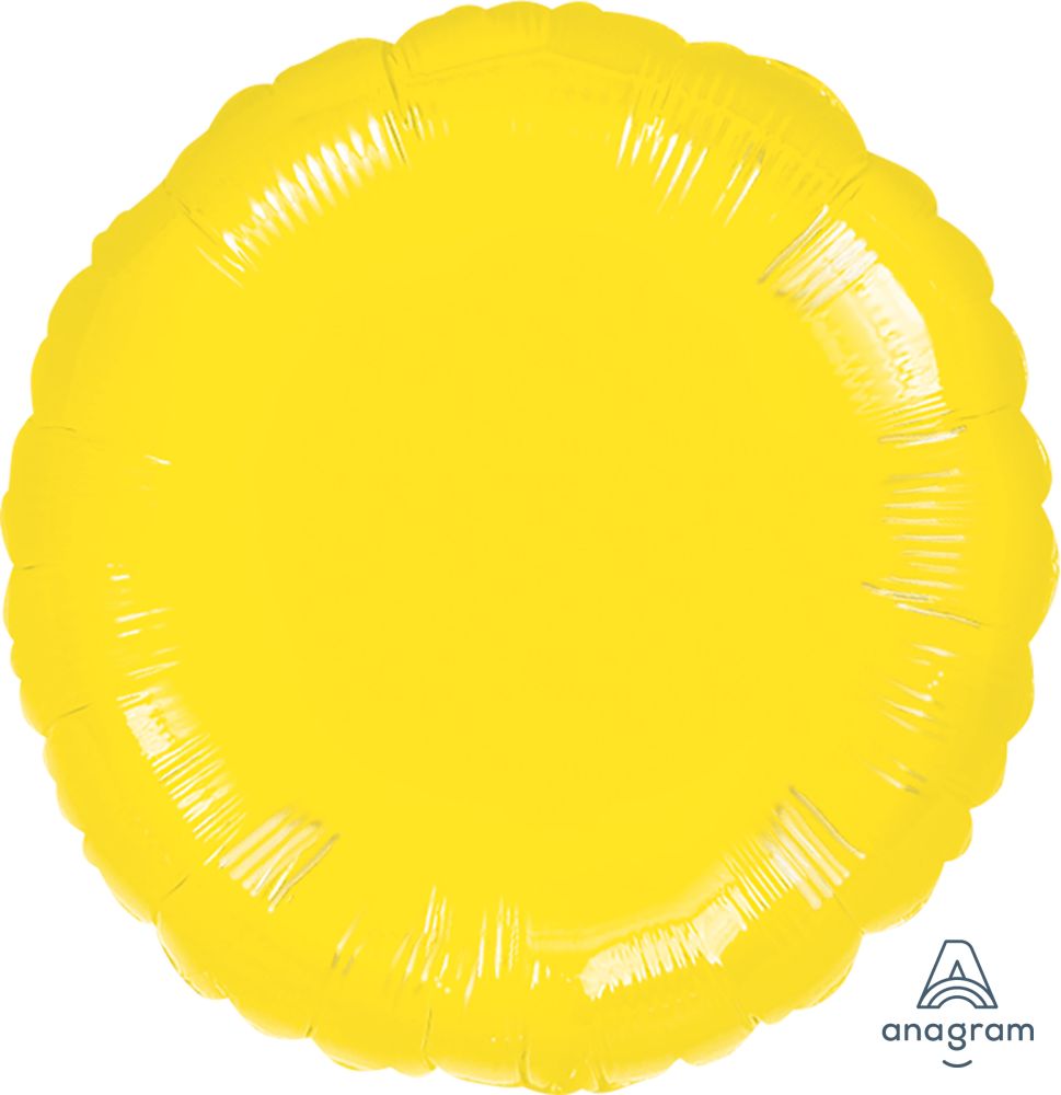 18" Metallic Yellow Circle (non-packaged) Balloon
