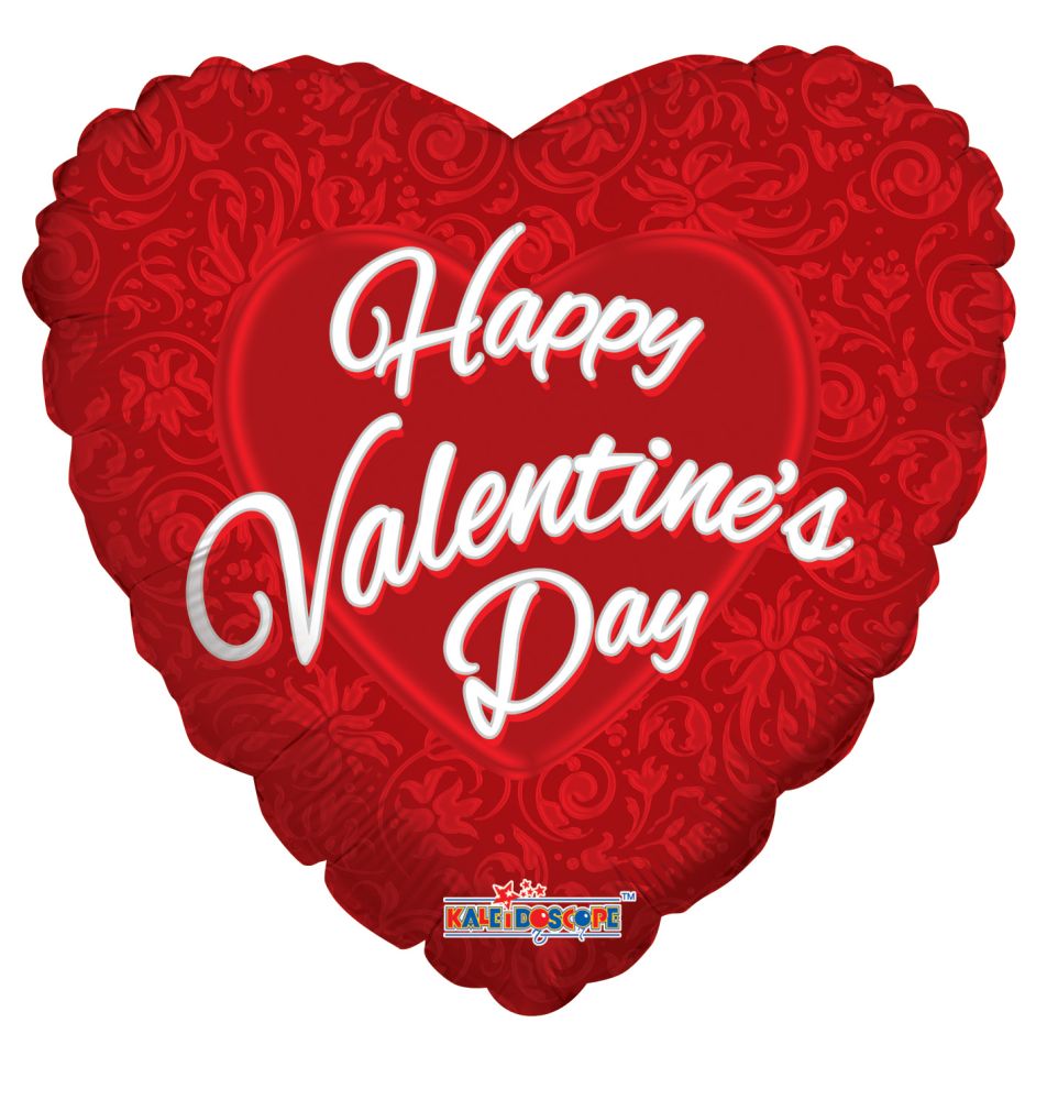 04" Happy Valentines Day Love Pattern Balloon (Inflated with Cup and Stick)