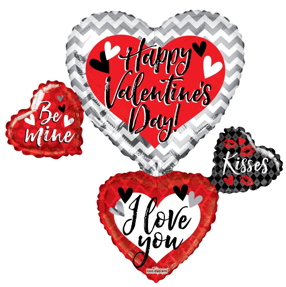 36" Happy Valentine's Day Love Many Hearts Shape Balloon