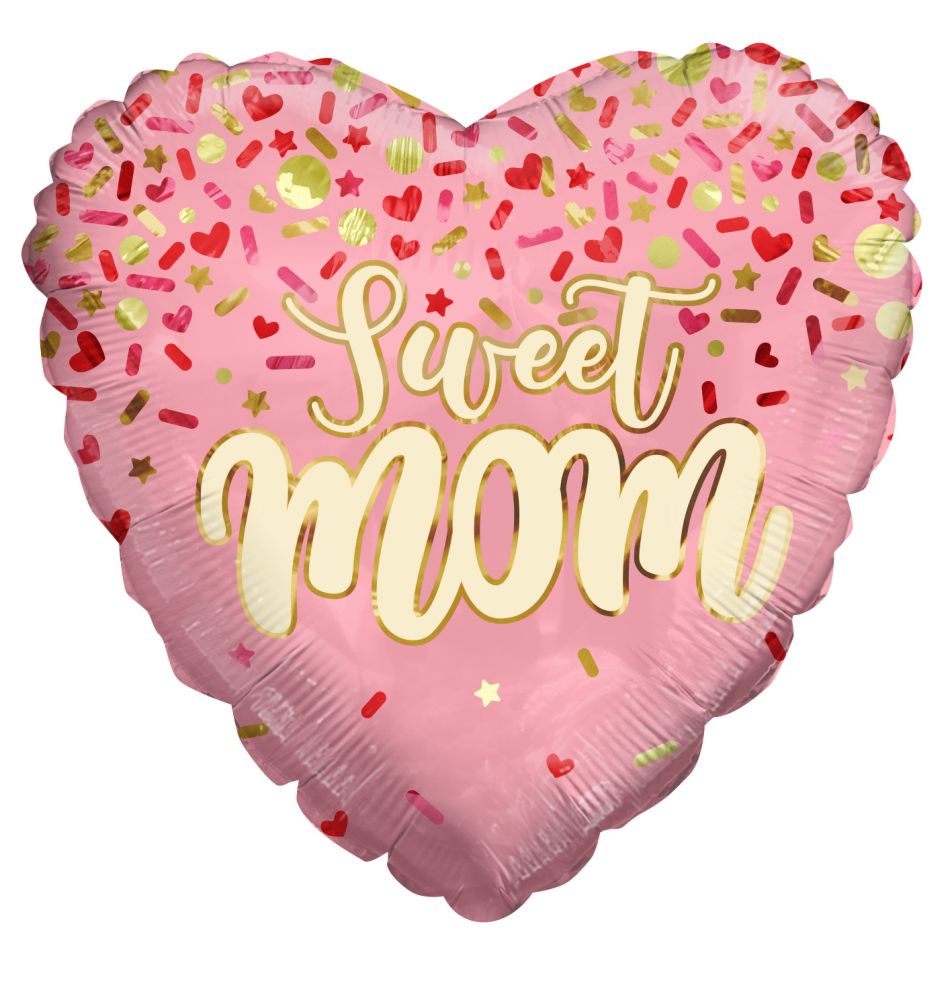 09" Sweet Mom Balloon (Inflated with Cup and Stick)