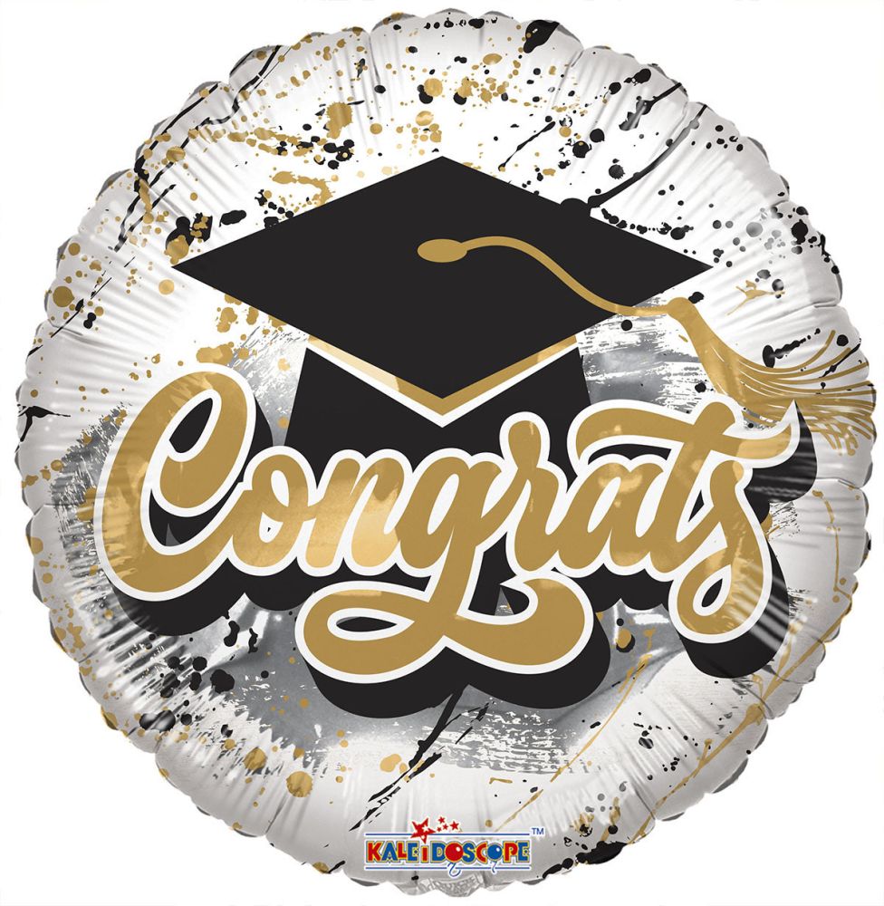 04" Congrats Splashes Balloon (Inflated with Cup and Stick)