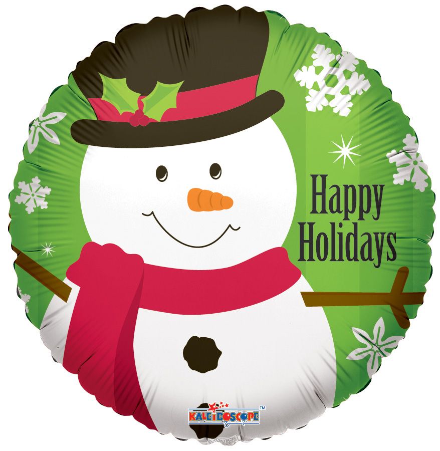 09" Snowman with Snowflakes Balloon (Inflated with Cup and Stick)