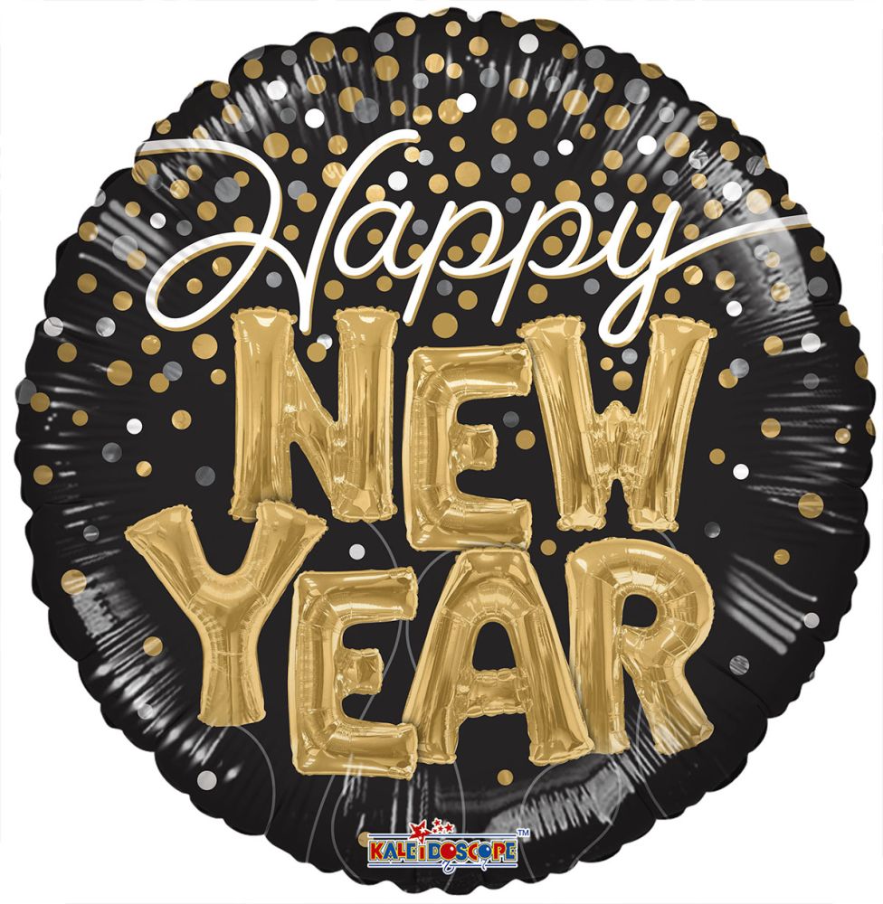 09" New Year Letter Balloon (Inflated with Cup and Stick)