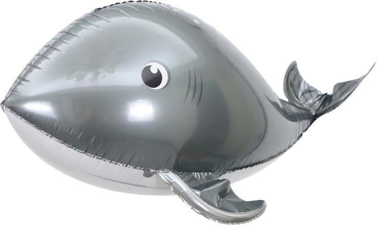 37" 3D Silver Whale Balloon