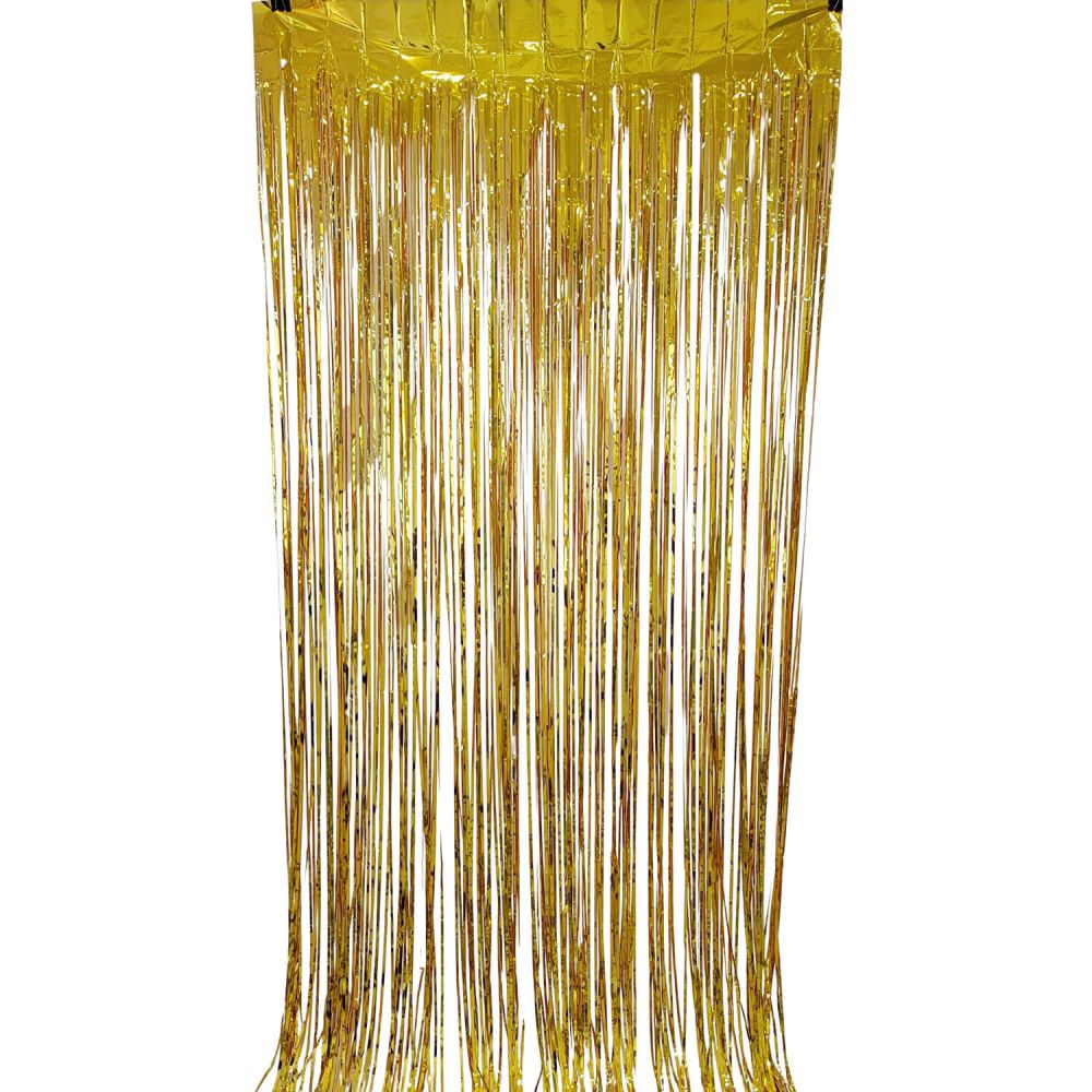 6.5ft x 3.25ft Fringe Curtain - Gold