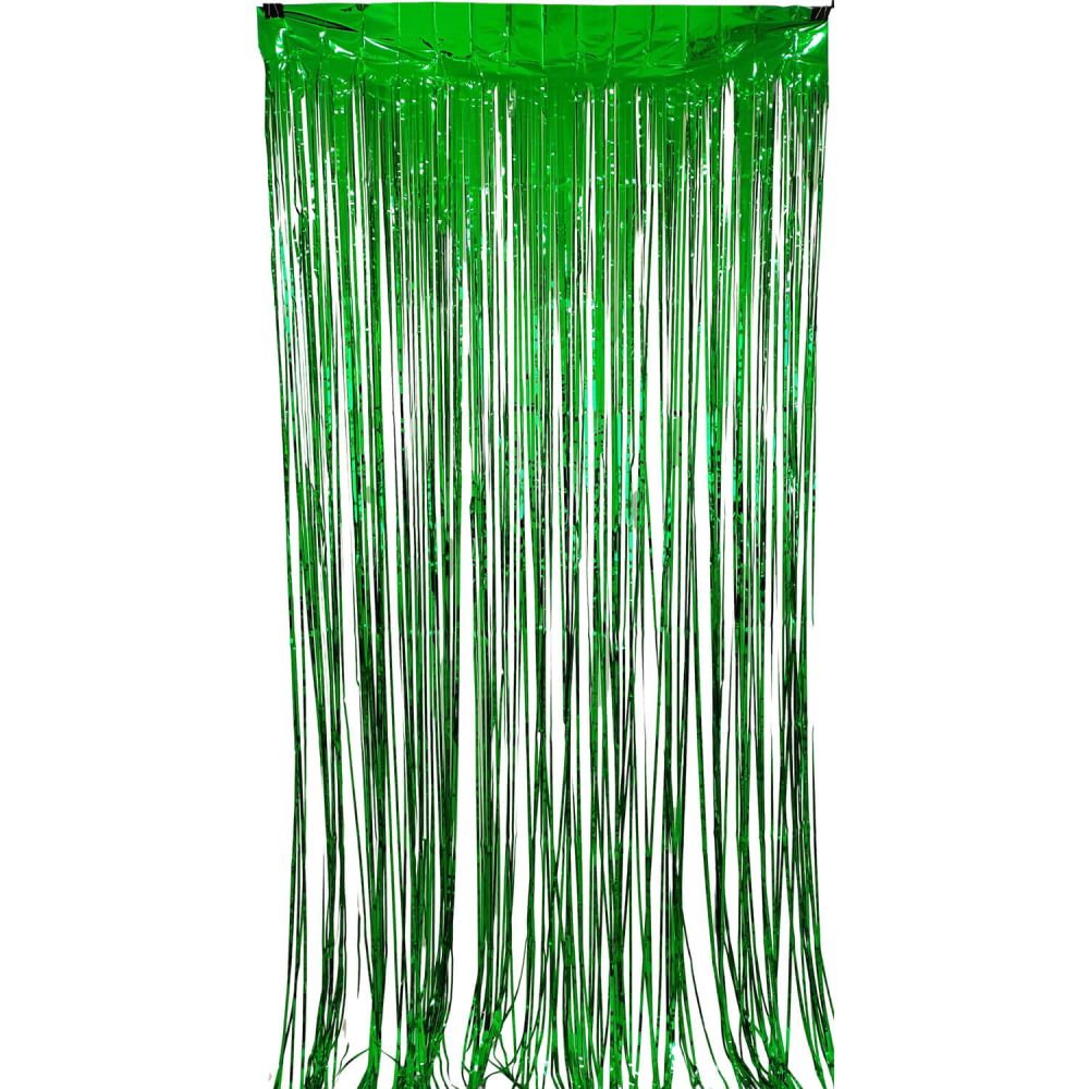 6.5ft x 3.25ft Fringe Curtain - Green