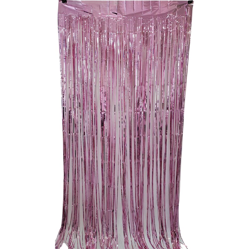 6.5ft x 3.25ft Fringe Curtain - Pink