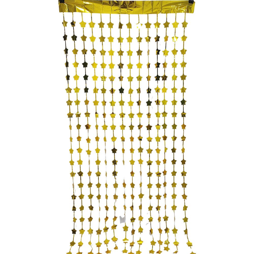 6.5ft x 3.25ft Star Curtain - Gold