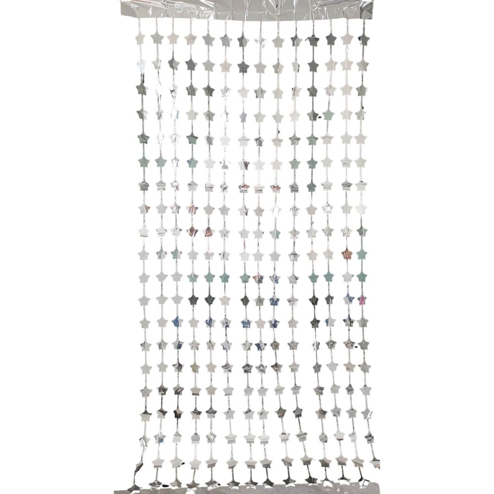 6.5ft x 3.25ft Star Curtain - Silver