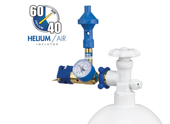 Helium Latex Inflator with 60/40 Push Valve Conwin