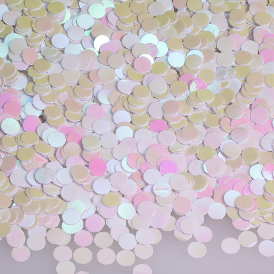 0.5cm Foil Confetti Dots White Iridescent (110g)