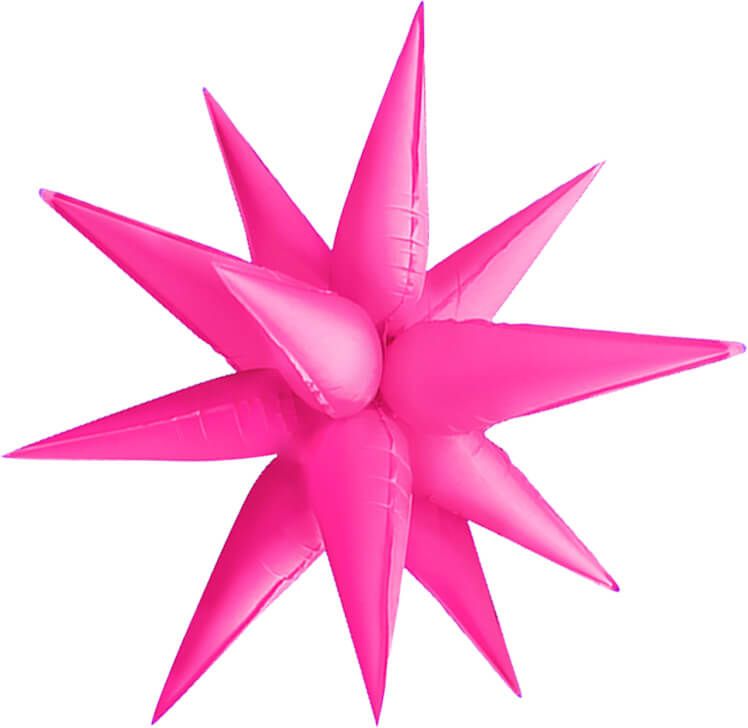 Magic Starburst 26" Neon Fuchsia Balloon