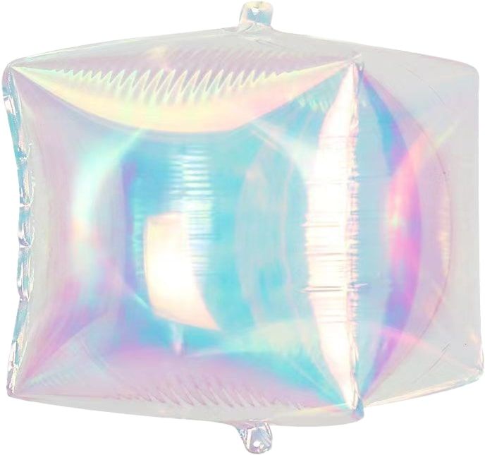 12" Iridescent Clear Cube Balloon (air only)