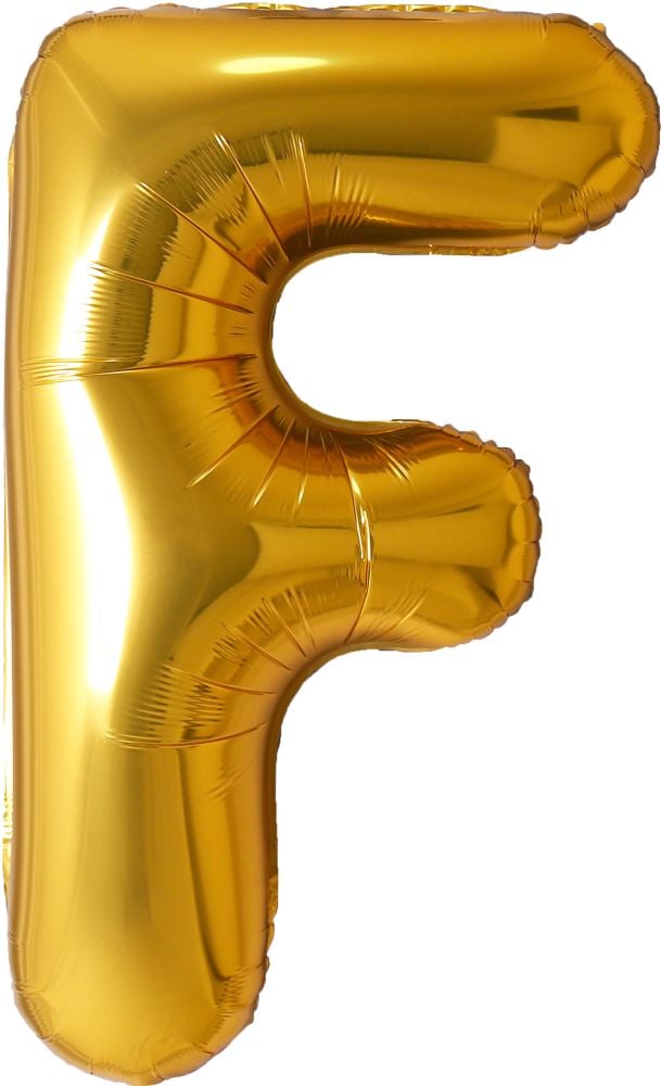 34" Gold Letter F Airise Balloon