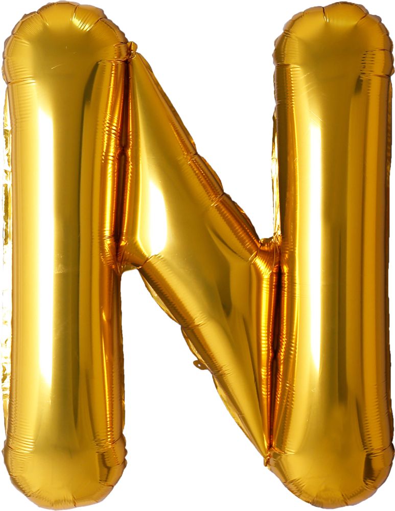34" Gold Letter N Airise Balloon