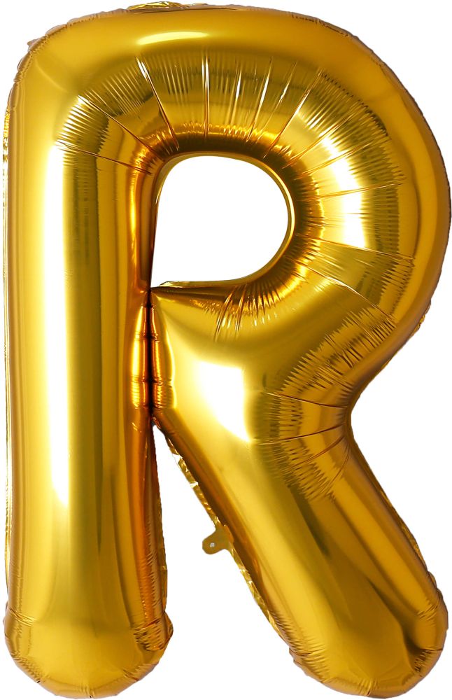 34" Gold Letter R Airise Balloon