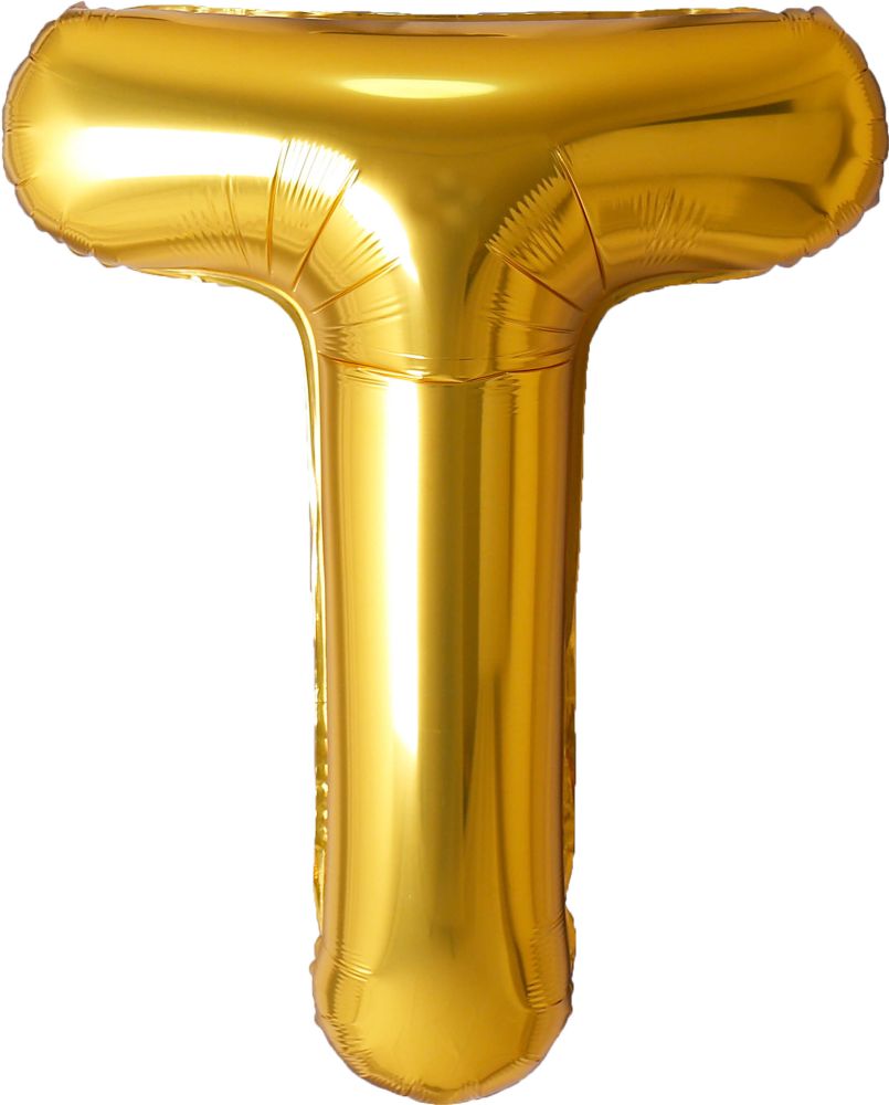 34" Gold Letter T Airise Balloon