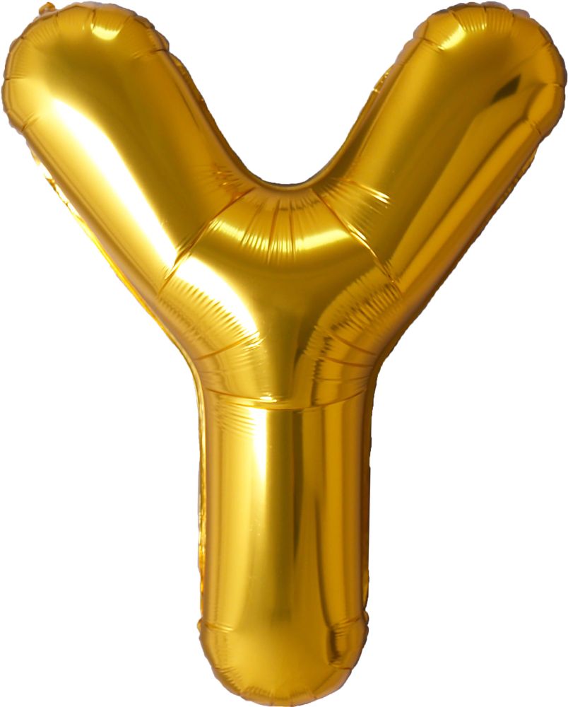 34" Gold Letter Y Airise Balloon
