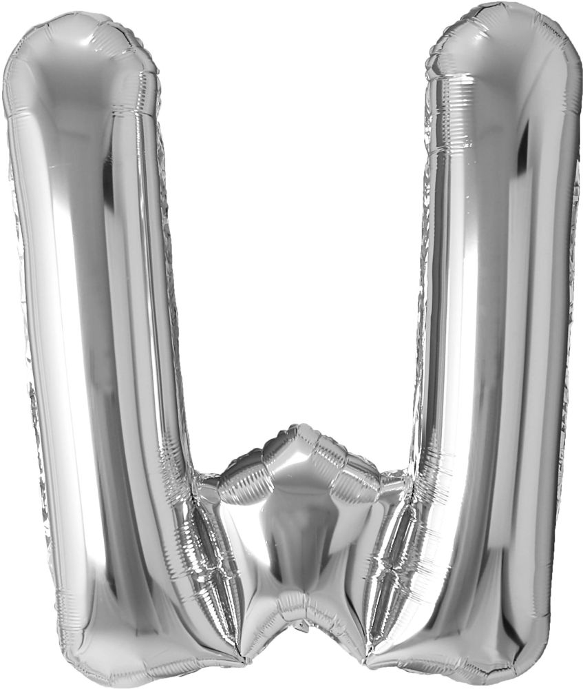 34" Silver Letter W Airise Balloon