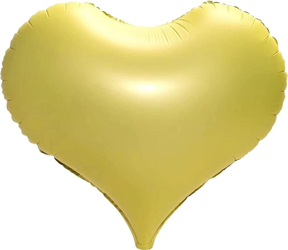 22" Matte Yellow Heart Balloons