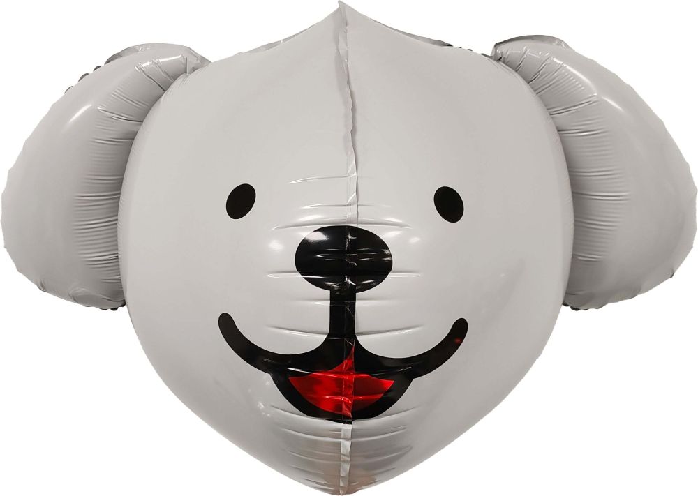 20" 3D Dog Head White Balloon