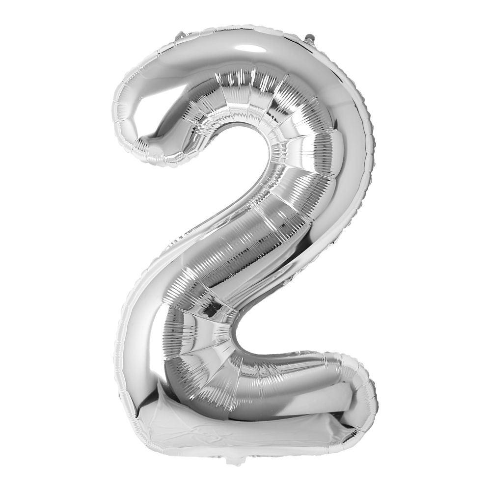 34" Silver Number 2 Airise Balloon