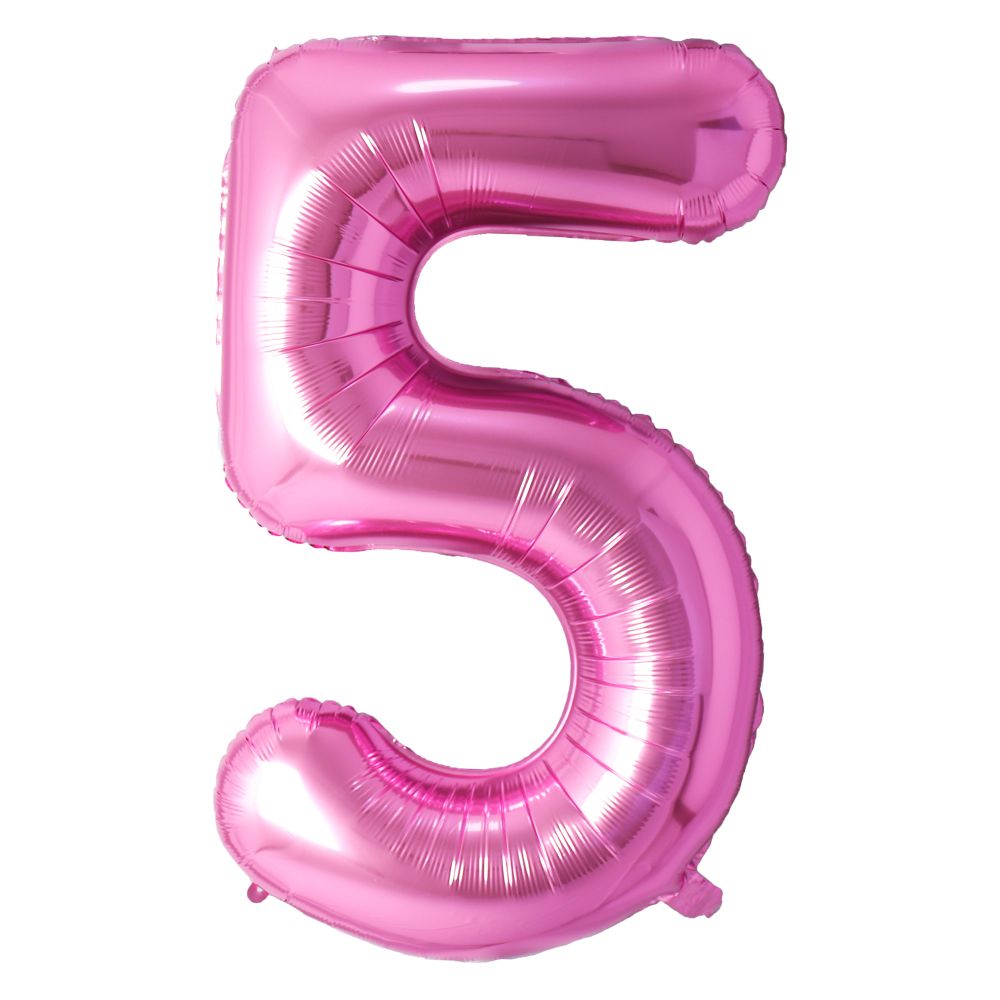 34" Pink Number 5 Airise Balloon