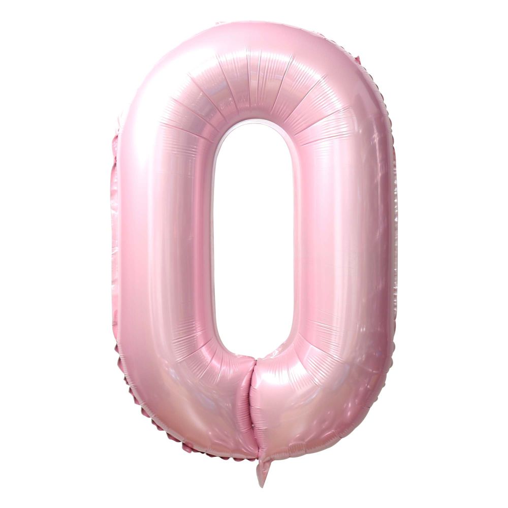 34" Baby Pink Number 0 Balloon