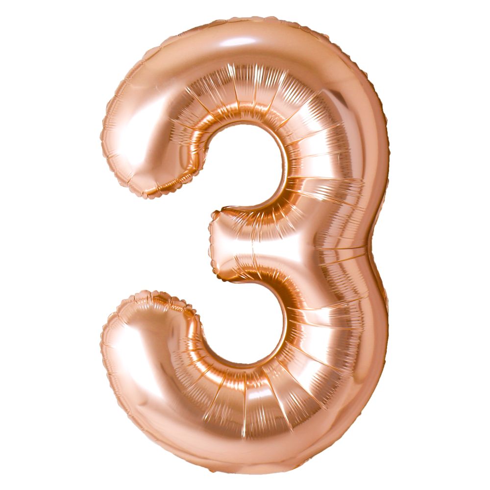 34" Champagne Gold Number 3 Airise Balloon