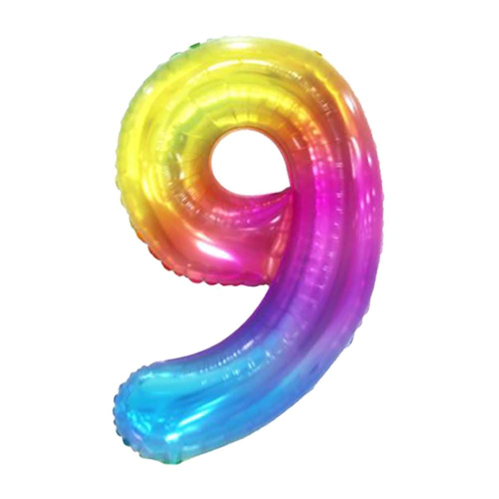 34" Gradiant Rainbow Number 9 (Air Only) Balloon