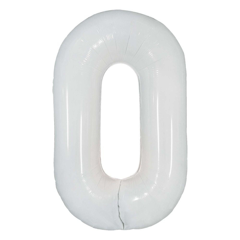34" Milky White Number 0 (Air Only) Balloon
