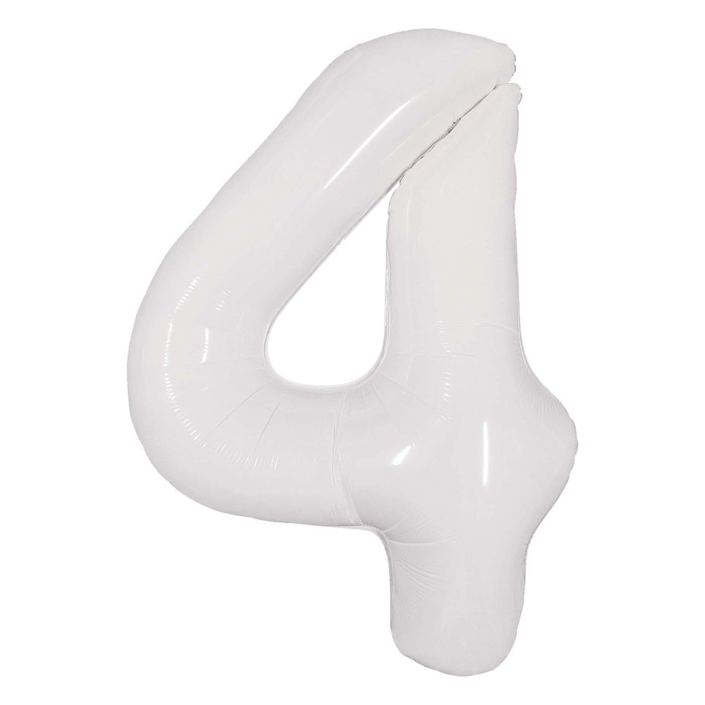 34" Milky White Number 4 (Air Only) Balloon