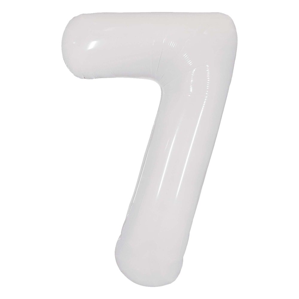 34" Milky White Number 7 (Air Only) Balloon