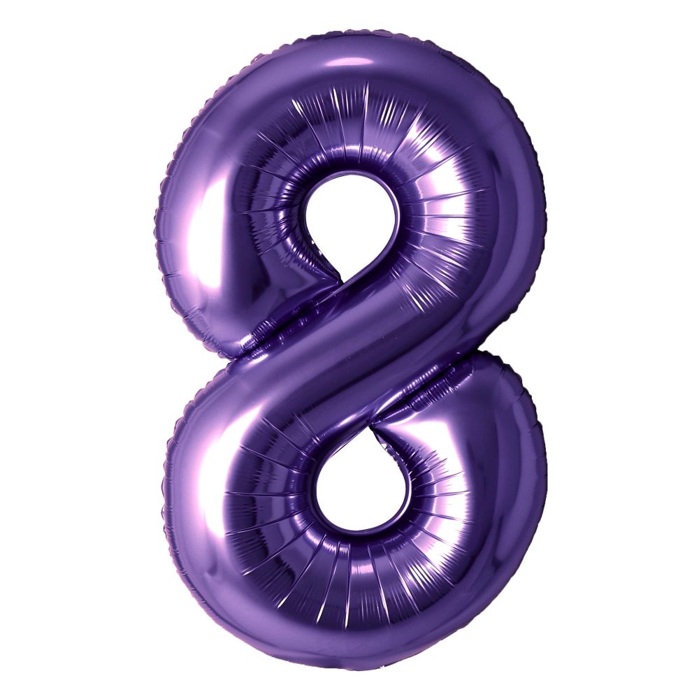 34" Purple Number 8 Balloon