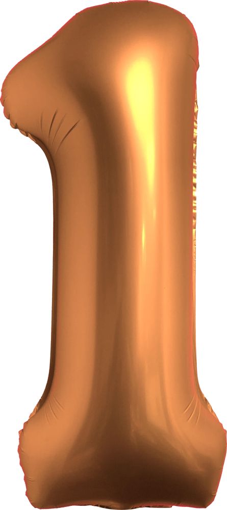 34" Chrome Rose Gold Number 1 Balloon