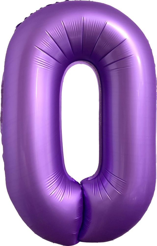34" Chrome Purple Number 0 Balloon