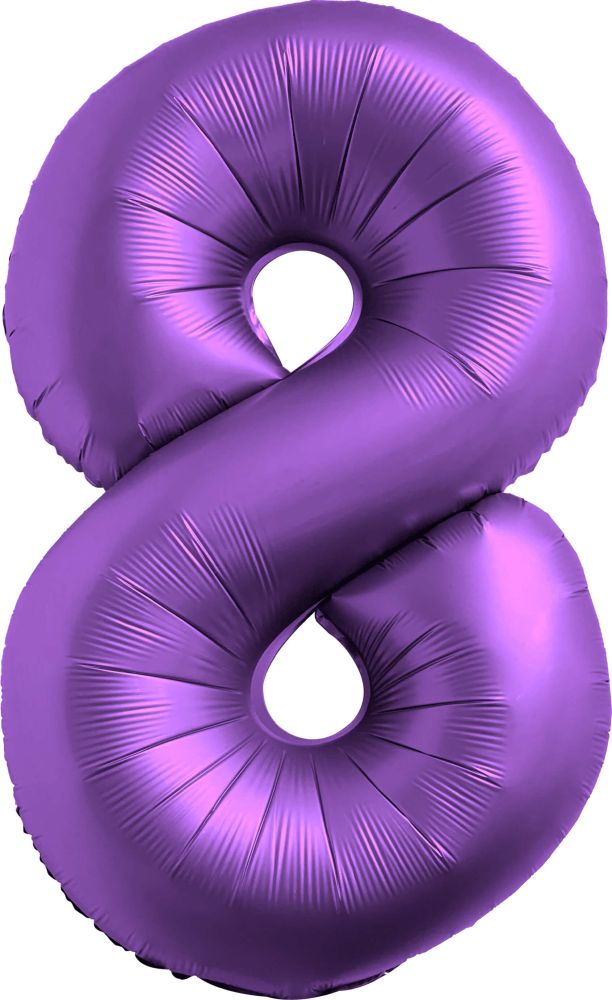 34" Chrome Purple Number 8 Balloon
