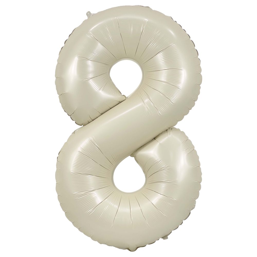 34" Cream Number 8 Balloon