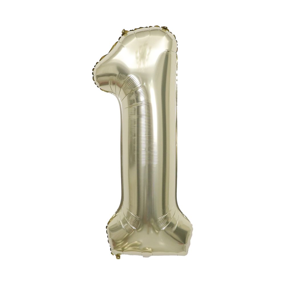 34" White Gold Number 1 Airise Balloon